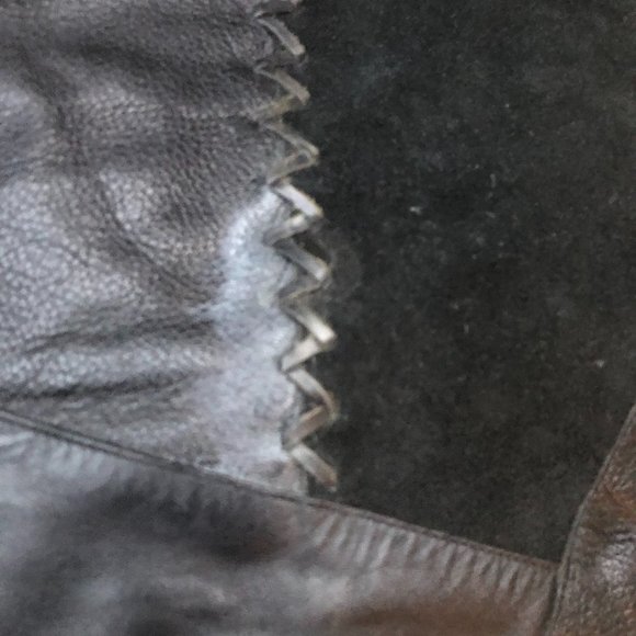 Vintage Black Over-the-Knee Patchwork Boots - Picture 7 of 9